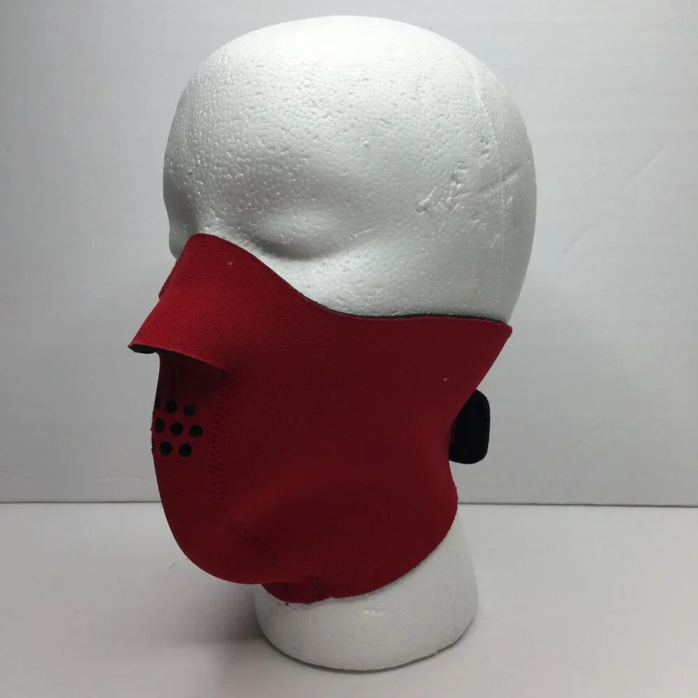 Vintage 80s Adult Red Neoprene Ski Face Mask Snowboard Snow Size Medium
